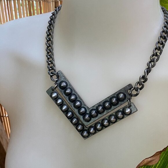 Y2K Grunge Metal Spike Necklace - Picture 1 of 2